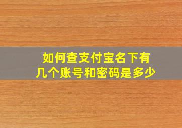 如何查支付宝名下有几个账号和密码是多少