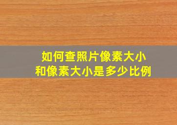 如何查照片像素大小和像素大小是多少比例