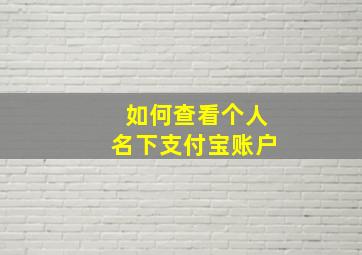 如何查看个人名下支付宝账户