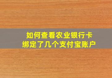 如何查看农业银行卡绑定了几个支付宝账户