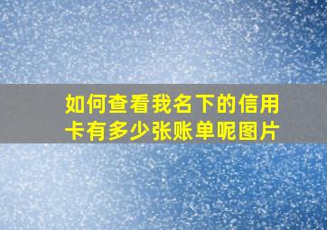 如何查看我名下的信用卡有多少张账单呢图片