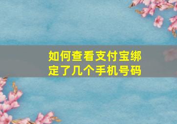 如何查看支付宝绑定了几个手机号码