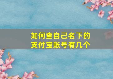 如何查自己名下的支付宝账号有几个