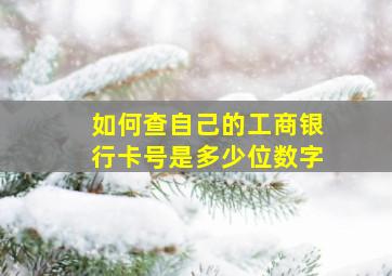 如何查自己的工商银行卡号是多少位数字