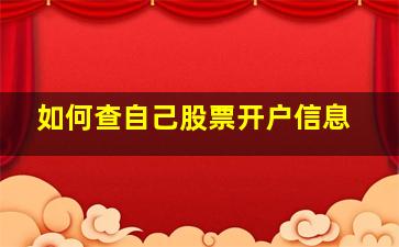 如何查自己股票开户信息