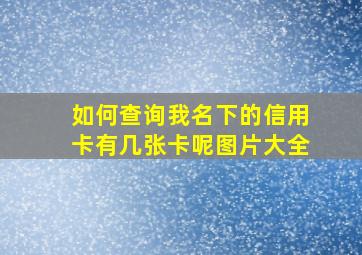 如何查询我名下的信用卡有几张卡呢图片大全