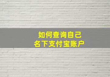 如何查询自己名下支付宝账户