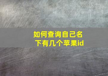 如何查询自己名下有几个苹果id