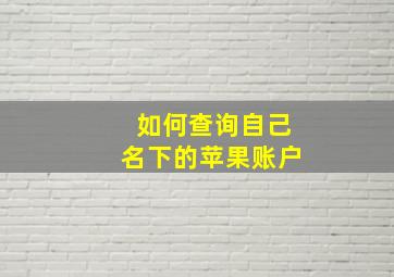 如何查询自己名下的苹果账户