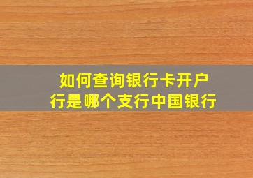 如何查询银行卡开户行是哪个支行中国银行