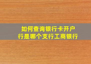 如何查询银行卡开户行是哪个支行工商银行