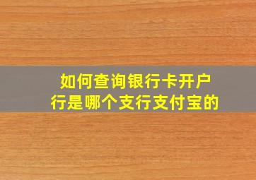 如何查询银行卡开户行是哪个支行支付宝的