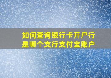 如何查询银行卡开户行是哪个支行支付宝账户