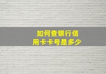 如何查银行信用卡卡号是多少