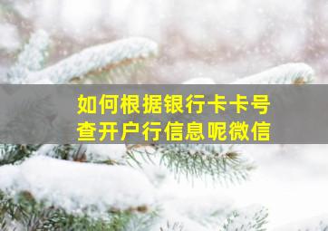 如何根据银行卡卡号查开户行信息呢微信