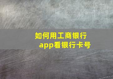 如何用工商银行app看银行卡号