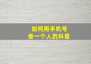 如何用手机号查一个人的抖音