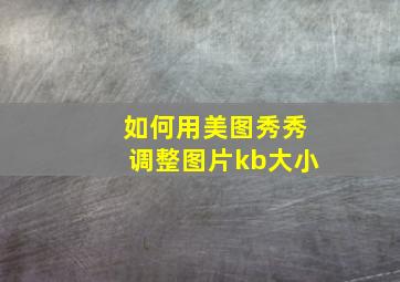 如何用美图秀秀调整图片kb大小