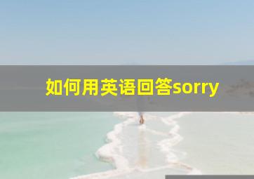 如何用英语回答sorry