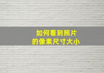 如何看到照片的像素尺寸大小