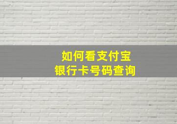 如何看支付宝银行卡号码查询