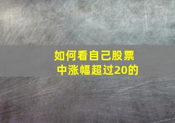 如何看自己股票中涨幅超过20的