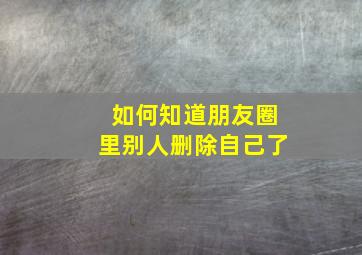 如何知道朋友圈里别人删除自己了