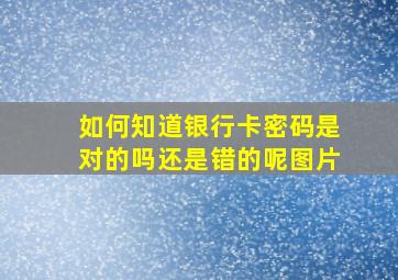 如何知道银行卡密码是对的吗还是错的呢图片