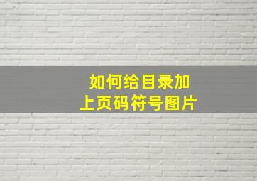 如何给目录加上页码符号图片