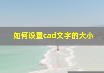 如何设置cad文字的大小