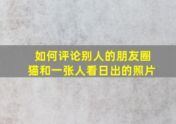 如何评论别人的朋友圈猫和一张人看日出的照片