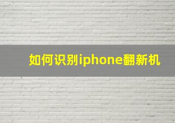 如何识别iphone翻新机