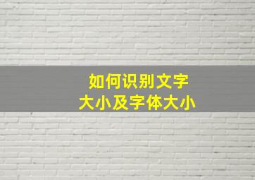 如何识别文字大小及字体大小