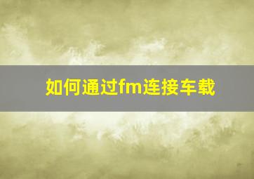 如何通过fm连接车载