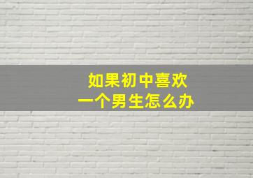 如果初中喜欢一个男生怎么办