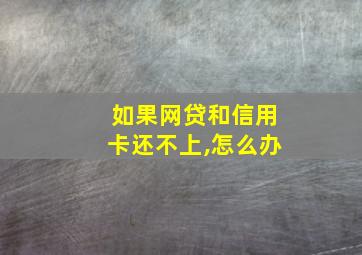 如果网贷和信用卡还不上,怎么办