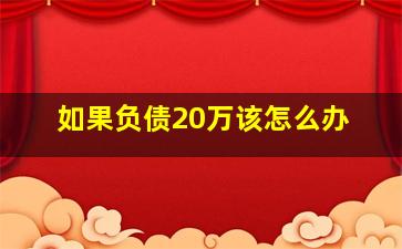 如果负债20万该怎么办