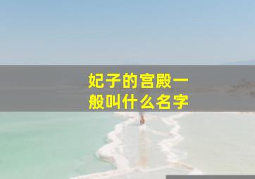 妃子的宫殿一般叫什么名字