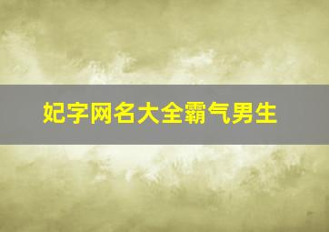 妃字网名大全霸气男生