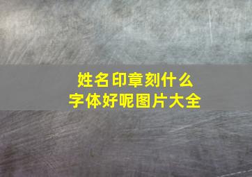 姓名印章刻什么字体好呢图片大全