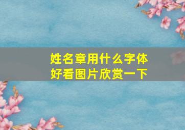 姓名章用什么字体好看图片欣赏一下