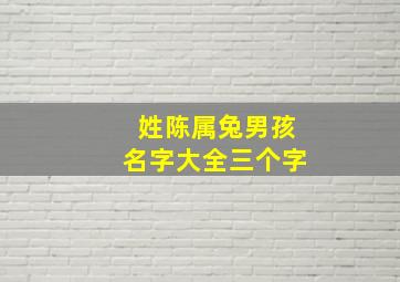 姓陈属兔男孩名字大全三个字