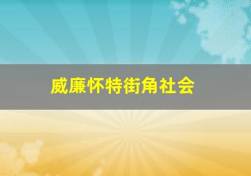 威廉怀特街角社会