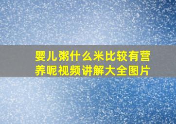 婴儿粥什么米比较有营养呢视频讲解大全图片