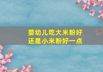 婴幼儿吃大米粉好还是小米粉好一点