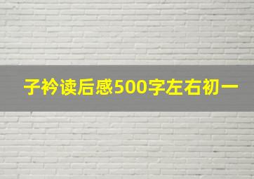 子衿读后感500字左右初一