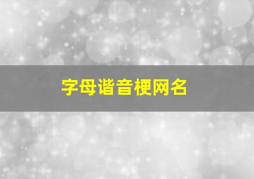 字母谐音梗网名