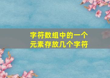 字符数组中的一个元素存放几个字符