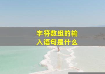 字符数组的输入语句是什么