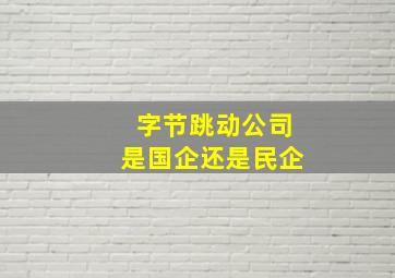 字节跳动公司是国企还是民企